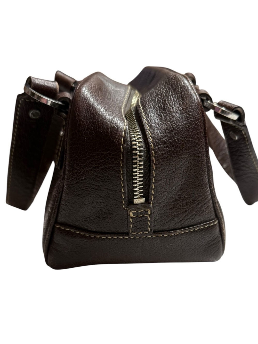 Vintage Kate Spade Brown Leather Satchel Bag - Picture 6 of 12